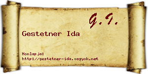 Gestetner Ida névjegykártya